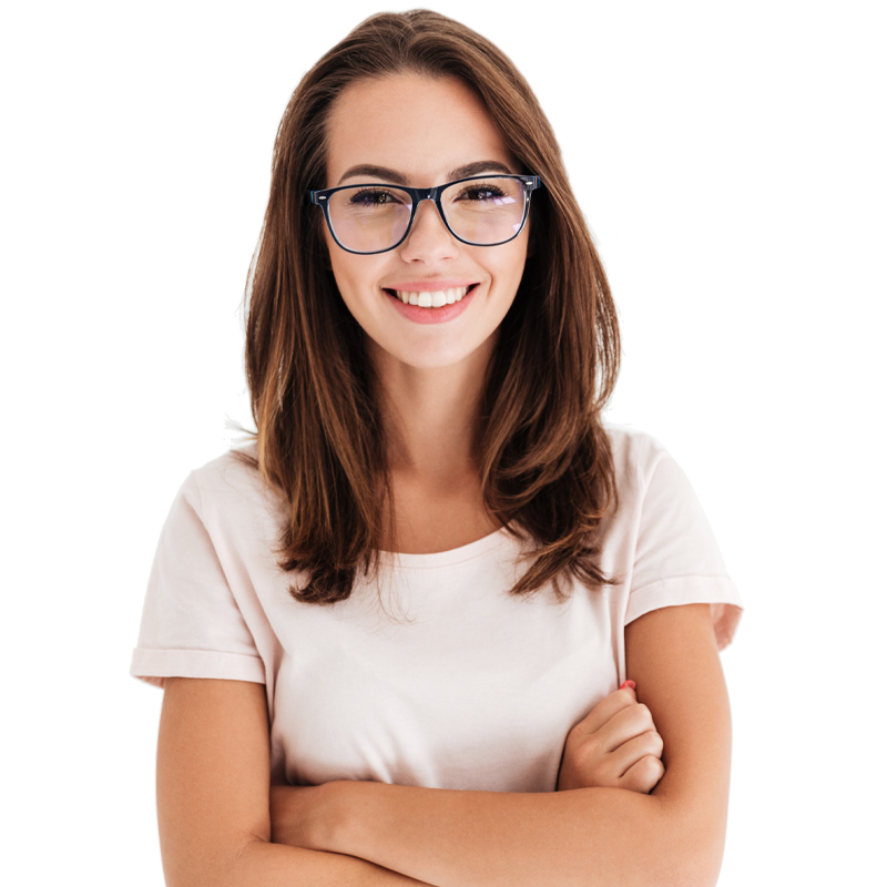 Woman smiling with folded arms