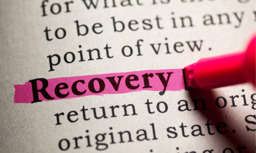 A page with the word recovery highlighted
