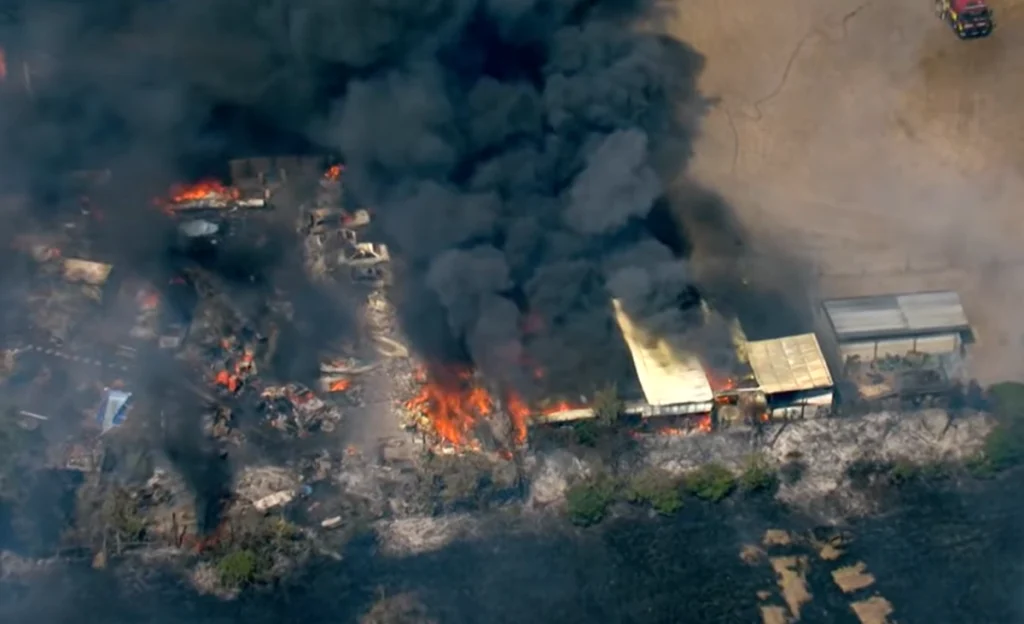 Wildfires burn down houses and businesses in Dartford