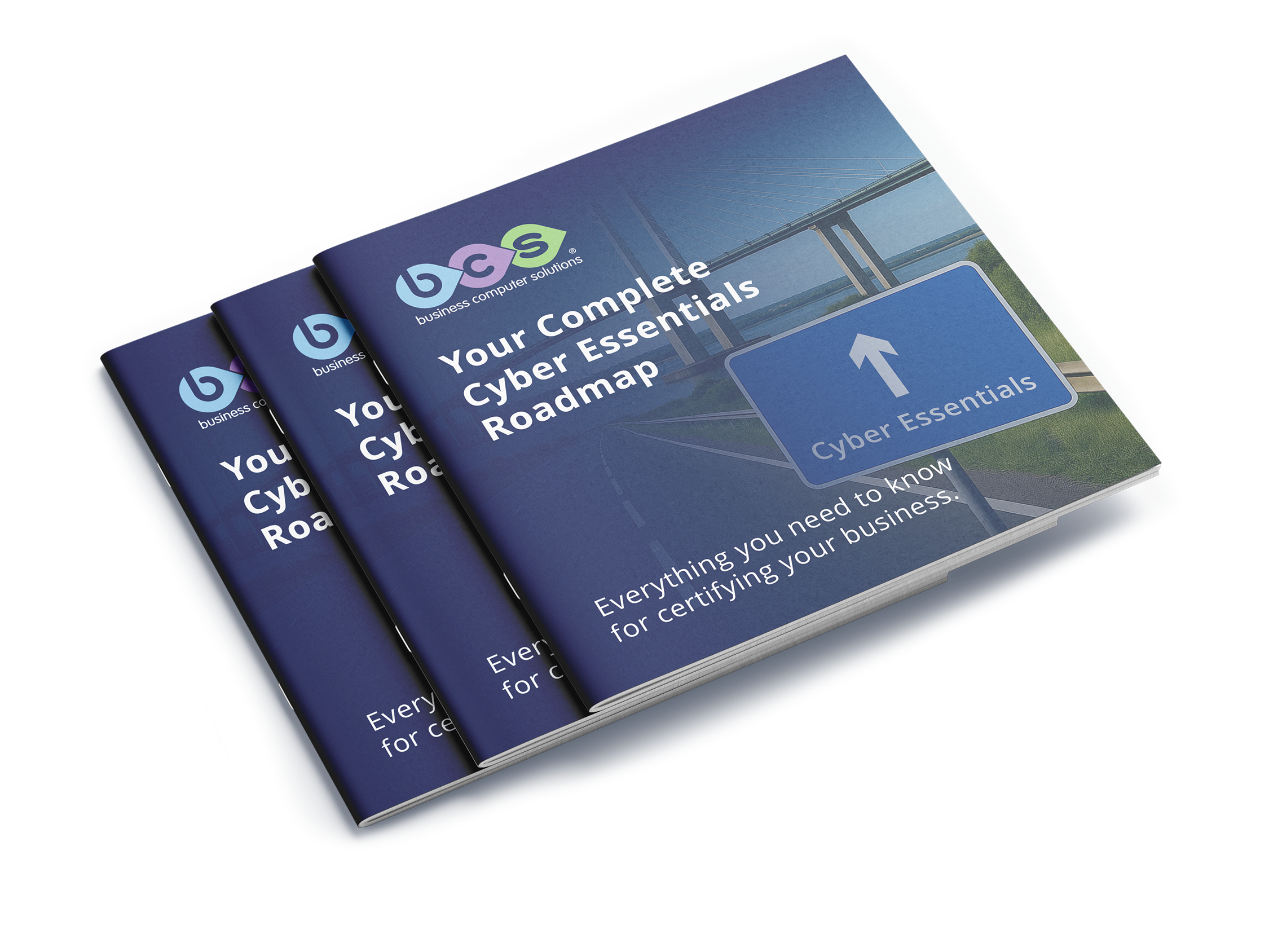 Booklets showing a complete guide to Cyber Essentials for businesses.
