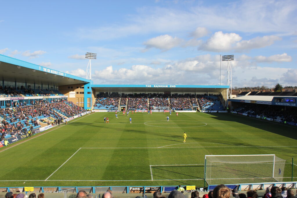 Gillingham FC home ground, Priestfield Stadium, in Kent.